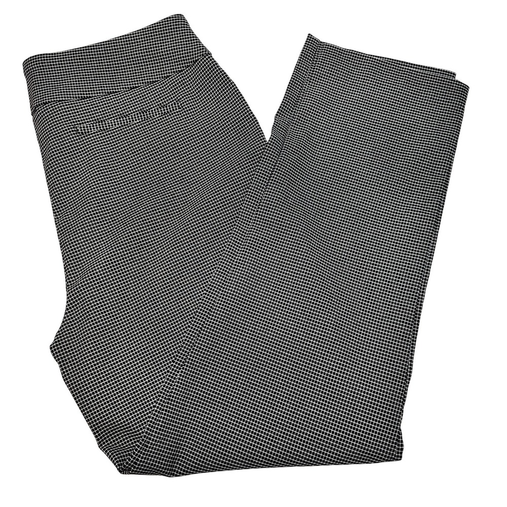 Hilary Radley Black White Grid Print Career Business Casual Pants‎